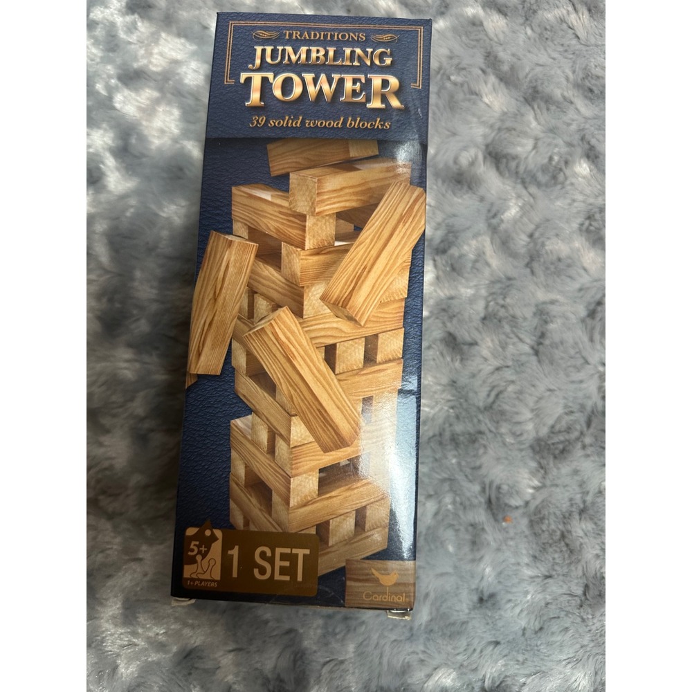 Cardinal Traditions Jumbling Tower 39 Solid Wood Blocks Stacking Game 10321201